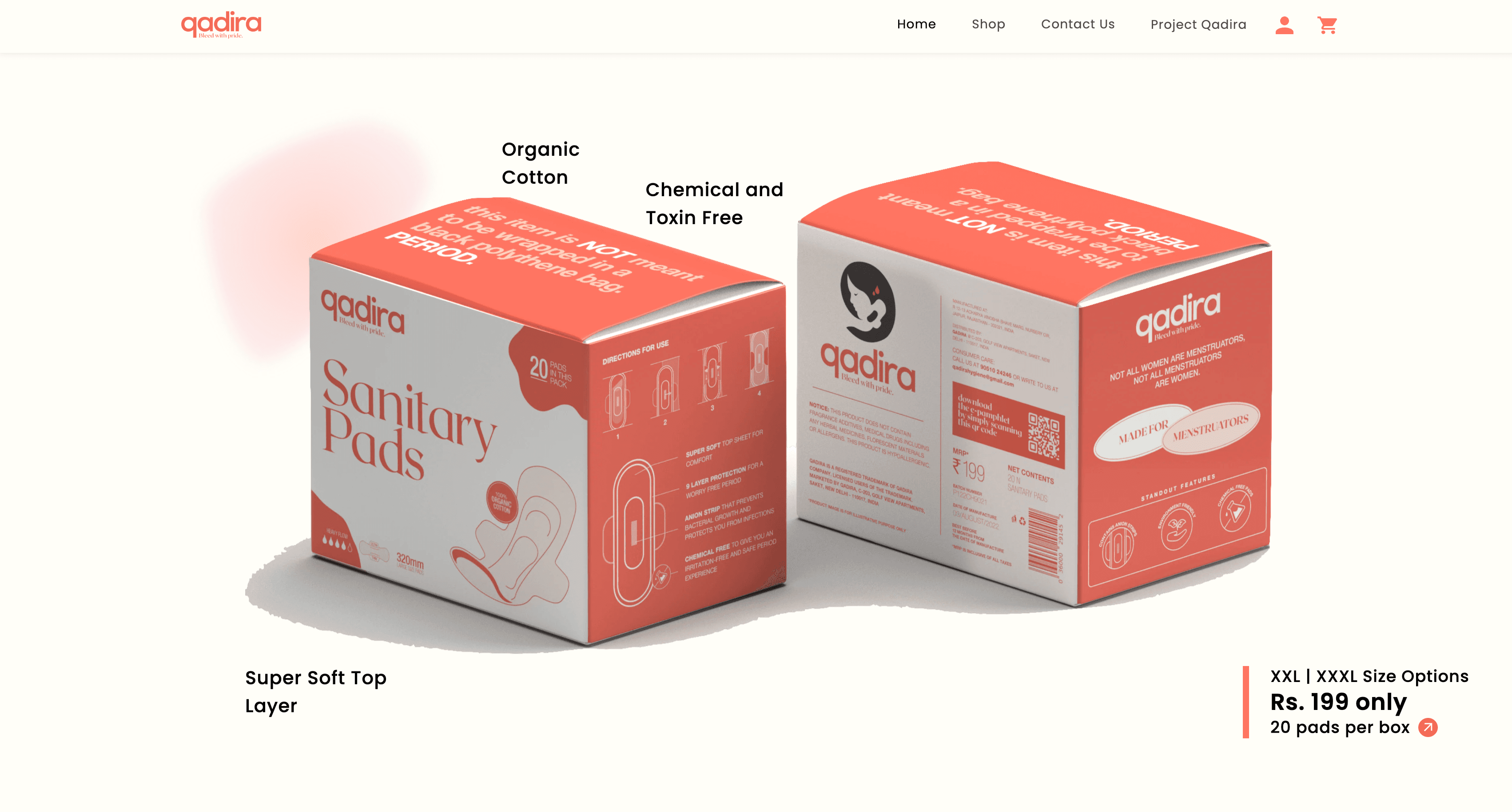 Qadira Hygiene — D2C / E-commerce project preview